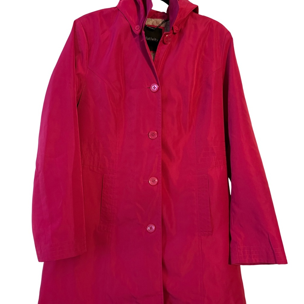 Relativity Women's Vibrant Pink Trench Coat